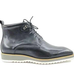 Burnished Calfskin Lace-Up Boot Grey