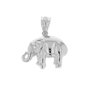 Lucky Elephant Animal Pendant in Sterling Silver
