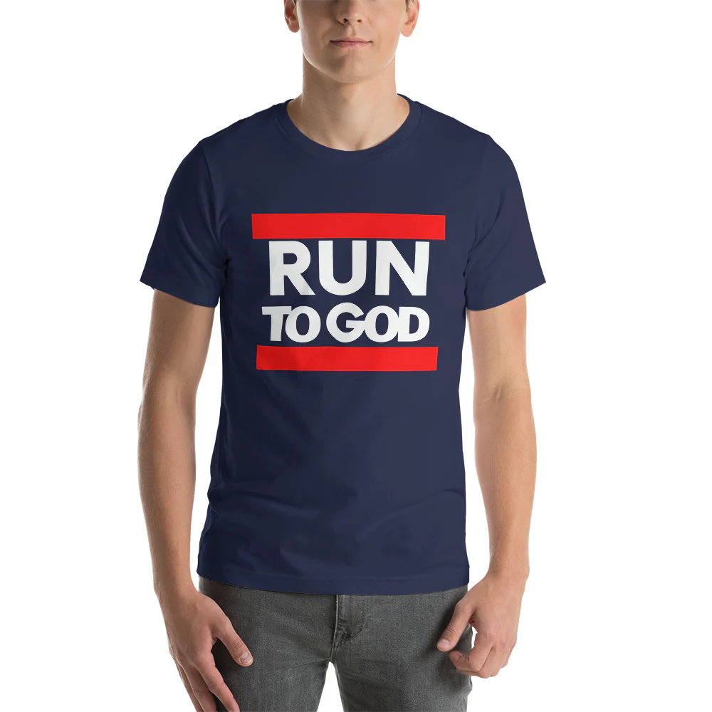 White Letters Run to GOD Short-Sleeve Unisex T-Shirt - Image 2